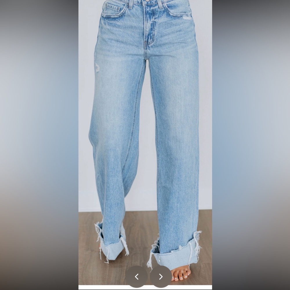 Stylish Light Blue Women's Vervet Wide Leg Jeans